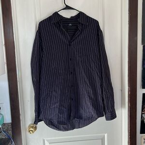Button down purple and black striped men’s shirt